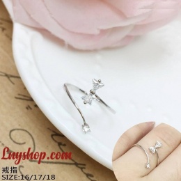 Nhẫn Tự Điều Chỉnh Nơ Đính Đá